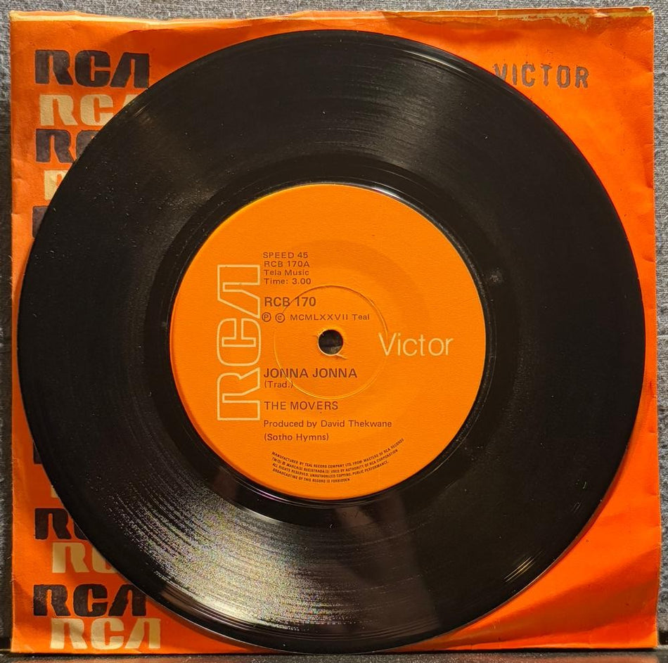 SOUTH AFRICA 45~YOUNG MOVERS~JONNA JONNA / MORENA BOLOKA~1972 RCA 7"~SOTHO~HEAR