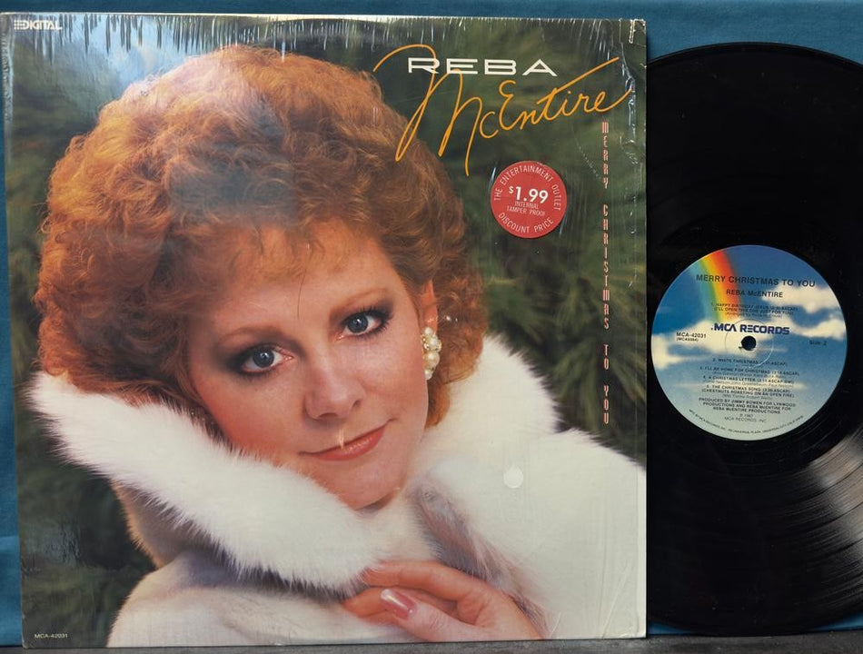 REBA MCENTIRE MERRY CHRISTMAS TO YOU~ORIG 1987 LP~SHRINK~COUNTRY~X-MAS