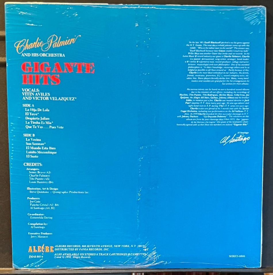 CHARLIE PALMIERI GIGANTE HITS~SEALED ORIG 1978 LP~SALSA DESCARGA LATIN JAZZ