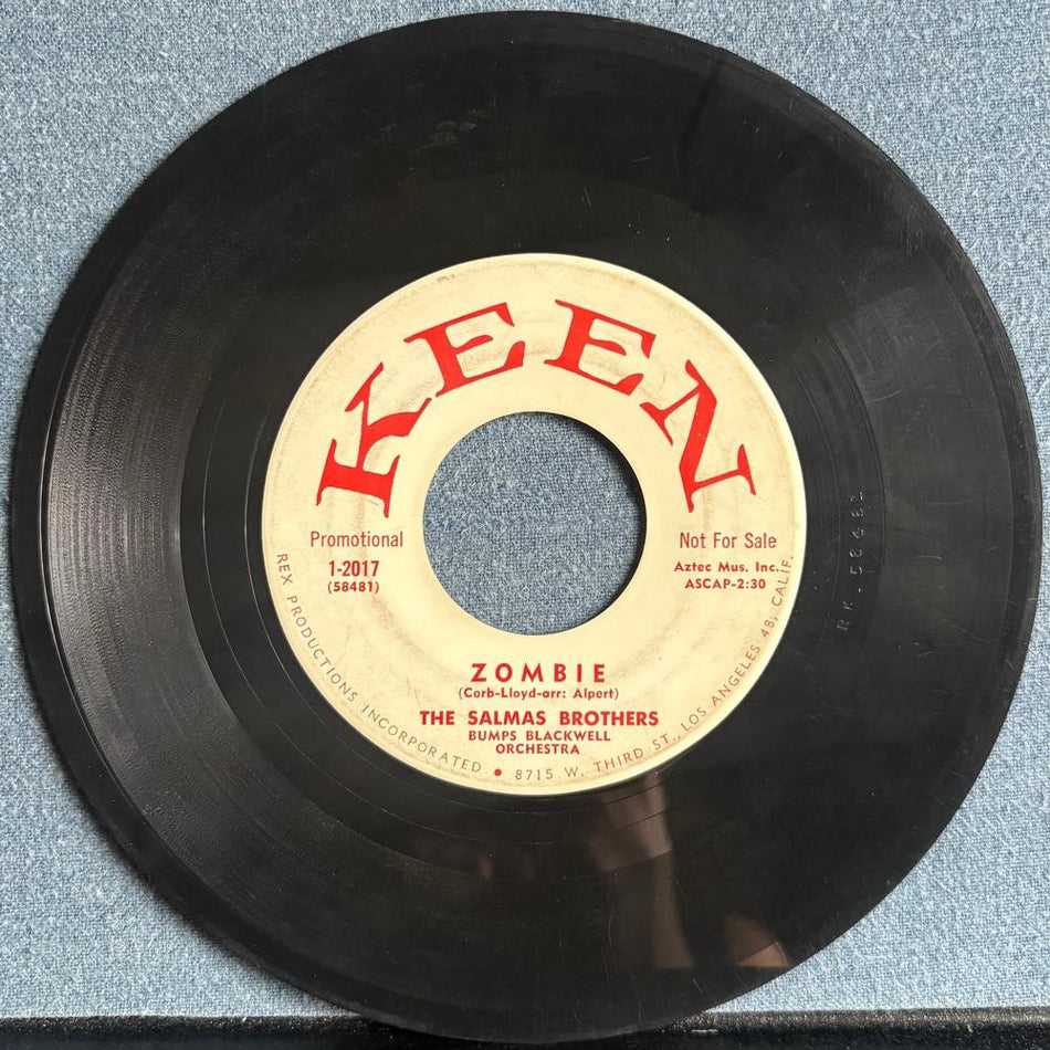 SALMAS BROTHERS~ZOMBIE / THINGS I LOVE~ORG 1959 KEEN PROMO 7-INCH 45~SURF~GARAGE