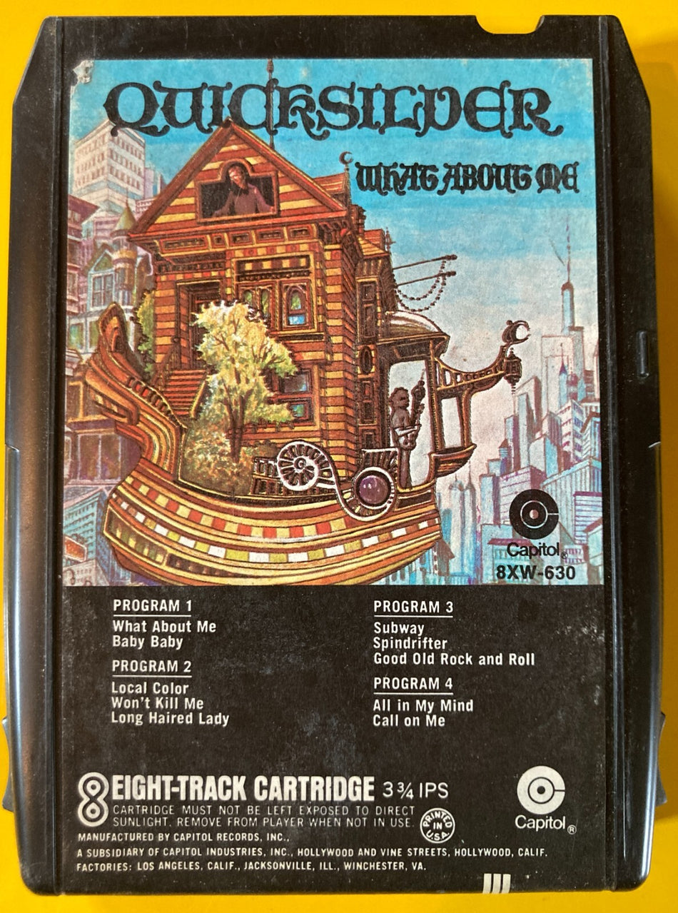 RARE QUICKSILVER MESSENGER SERVICE WHAT ABOUT ME 8-TRACK TAPE~NICE CONDITION