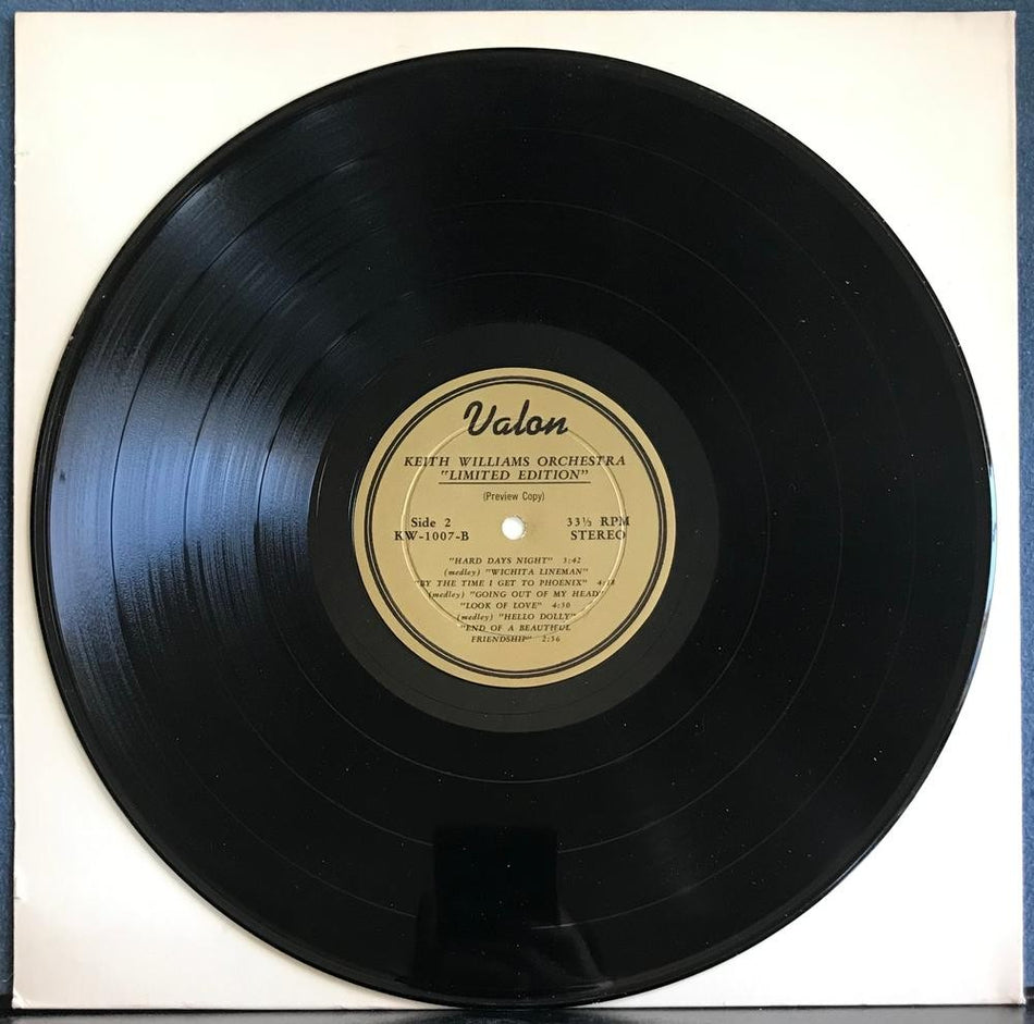 KEITH WILLIAMS ORCHESTRA LIMITED EDITION~NM- VALON PROMO ONLY PREVIEW COPY LP