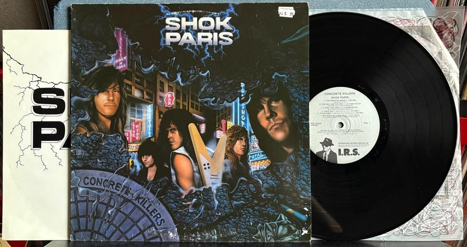 SHOK PARIS CONCRETE KILLERS~VG++ ORG 1989 IRS PROMO COPY LP w/INSERT~HEAVY METAL