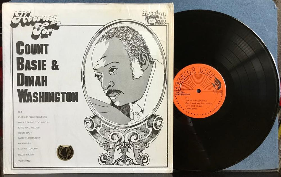 HOORAY FOR COUNT BASIE AND DINAH WASHINGTON~VG++ 1975 SESSION DISC 106 LP~SHRINK