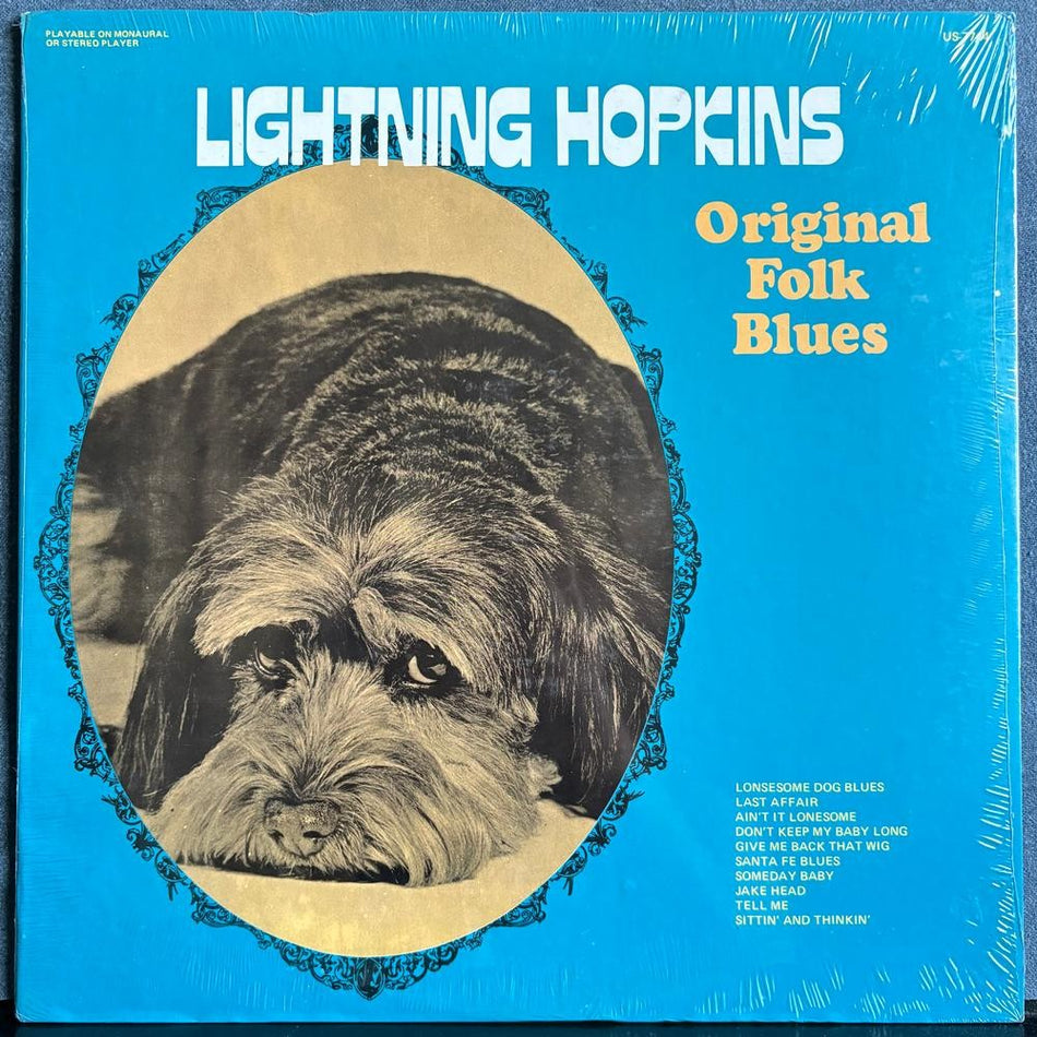 LIGHTNING HOPKINS ORIGINAL FOLK BLUES~SEALED 1970s UNITED COMP RE LP~TEXAS BLUES