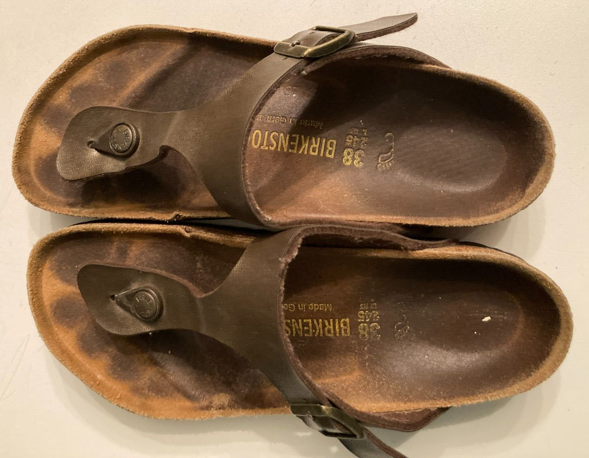 Birkenstock Gizeh Golden Brown Regular Sandals~Size 38~Excellent Condition
