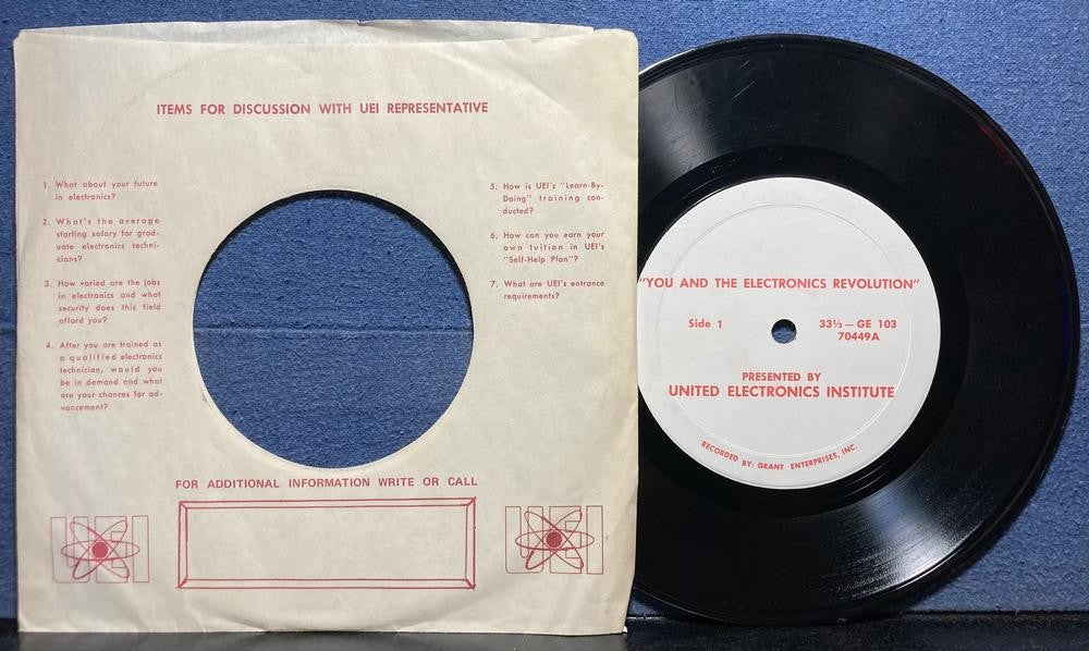 UNITED ELECTRONICS INSTITUTE~YOU AND THE ELECTRONICS REVOLUTION~1967 7-INCH SNGL