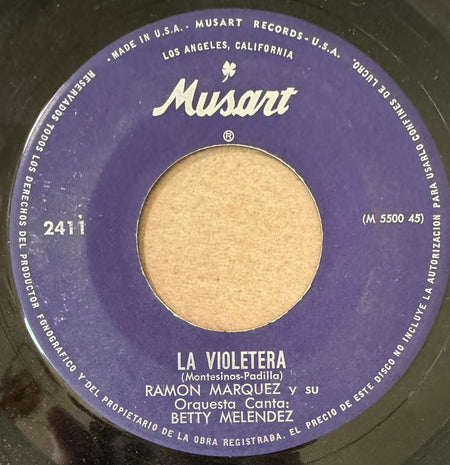 RAMON MARQUEZ~BETTY MELENDEZ~LAMENTO NAUFRAGO/ LA VIOLETERA~NM- MUSART 45 7'