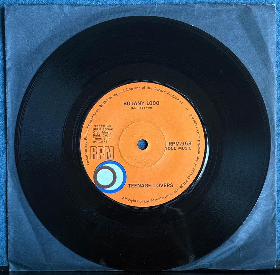 SO AFRICA 45~TEENAGE LOVERS~BOTANY 1000 /HOLY FAITH~1972 RPM 7'~SOUL~JIVE~HEAR