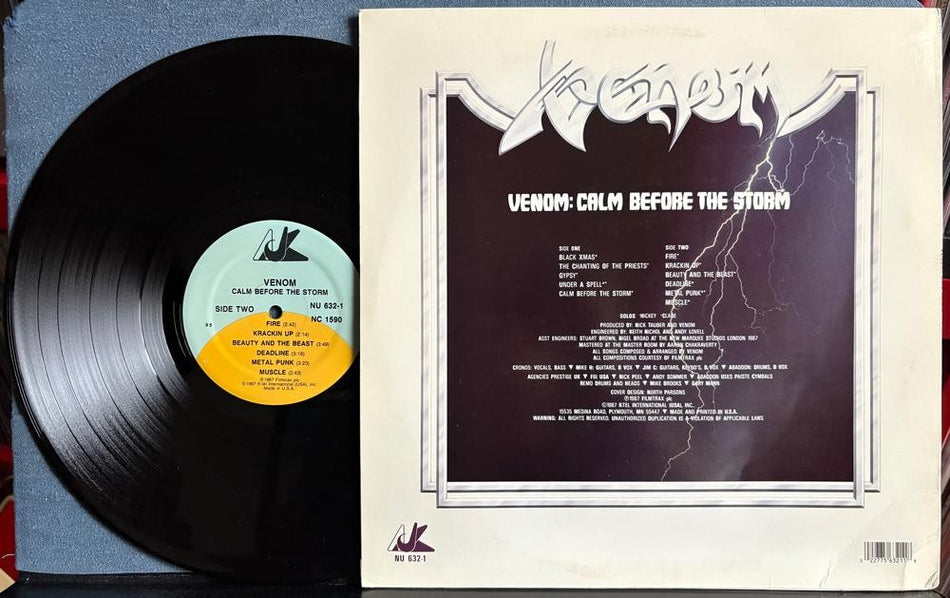 VENOM CALM BEFORE THE STORM~NM ORIG 1987 AJK MUSIC LP~HEAVY METAL BLACK METAL