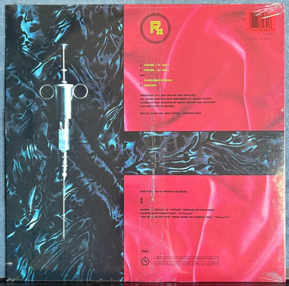 SKINNY PUPPY TESTURE~SEALED ORG 1989 CAPITOL 12-INCH 45 RPM SINGLE LP~INDUSTRIAL