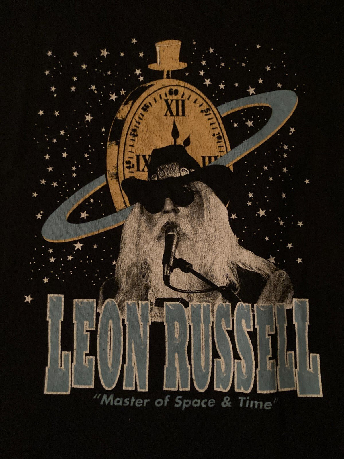 LEON RUSSELL MASTER OF SPACE & TIME T-SHIRT~BLACK~LARGE~GILDEN~BOOGIE ROCKER