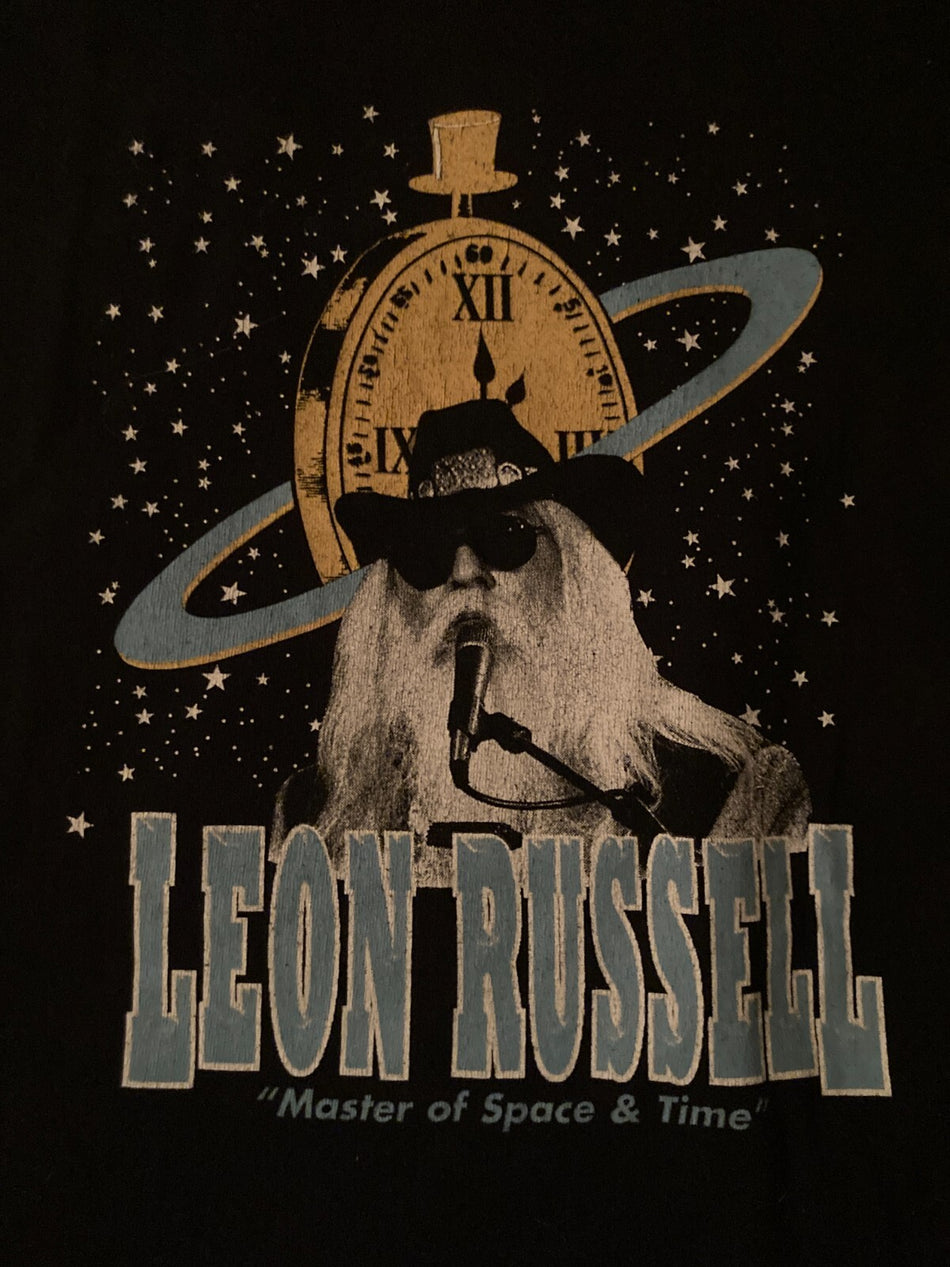 LEON RUSSELL MASTER OF SPACE & TIME T-SHIRT~BLACK~LARGE~GILDEN~BOOGIE ROCKER