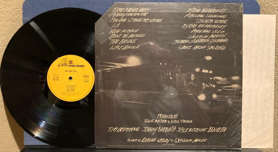 NEIL YOUNG TIME FADES AWAY~NM 1973 UK LP w/FOLD-OUT INSERT~SHRINK~CROSBY~NASH