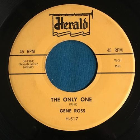 GENE ROSS ENDLESS SLEEP/ THE ONLY ONE~VG++ ORIG 1958 HERALD ROCKABILLY 45 7"