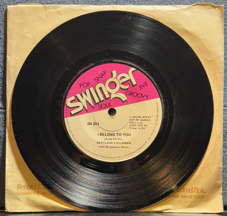 SO AFRICA 45~RESTLESS CHILDREN~BELONG TO YOU /GETTING LATER~76 SWINGER SOUL~HEAR