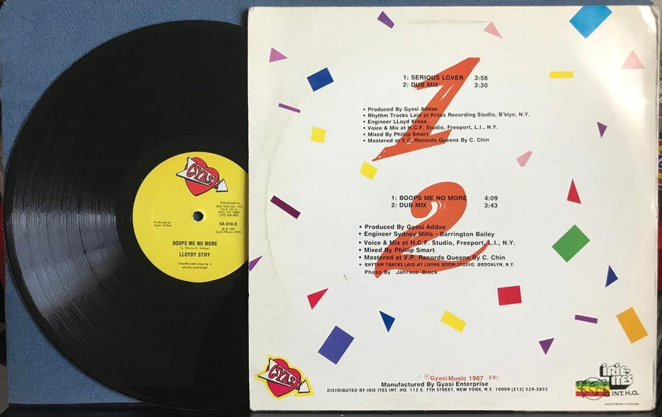 LLOYD-D-STIFF~SERIOUS LOVER~BOOPS ME NO MORE~1987 GYASI 12-INCH SINGLE LP~LLOYDY