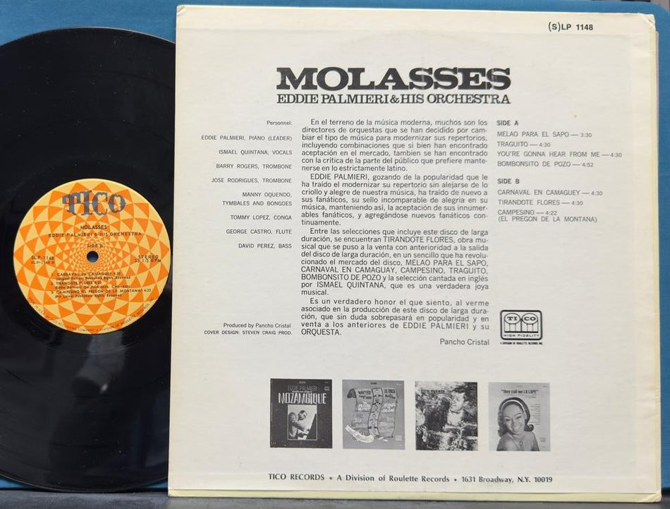 EDDIE PALMIERI MOLASSES~NM ORG 1975 RE TICO LP~GUAGUANCO~SALSA~LATIN JAZZ