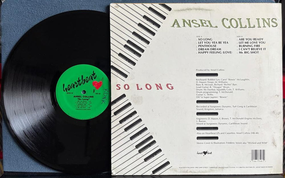 ANSEL COLLINS SO LONG~ORIG 1988 HEARTBEAT PROMO COPY LP~QUIEX AUDIOPHILE~REGGAE