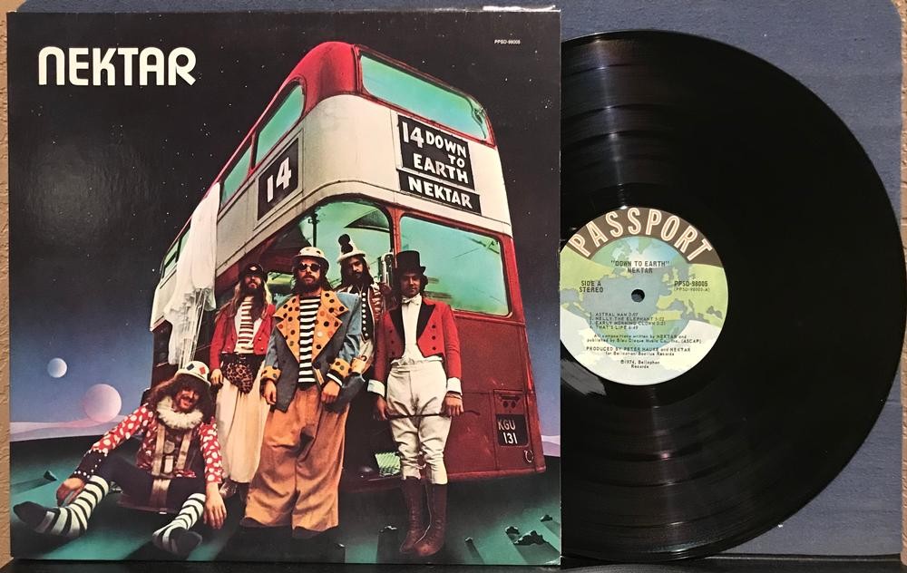 NEKTAR DOWN TO EARTH~VG++ 1975 PASSPORT G/F 1st PRESS LP~STERLING RL~PROG~PSYCH