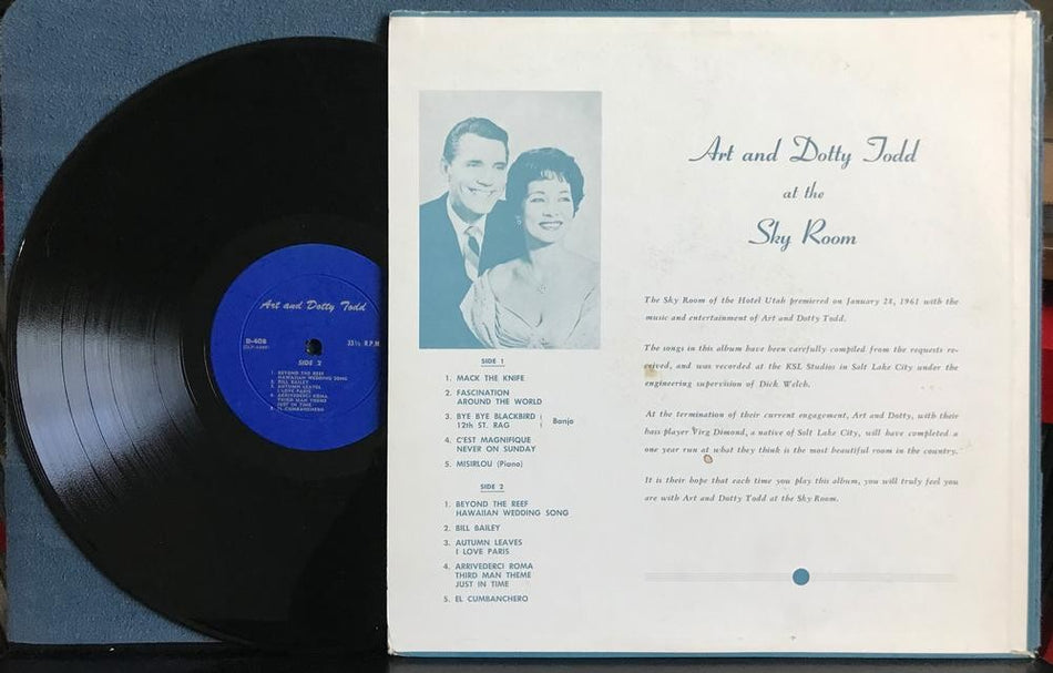 ART AND DOTTY TODD AT THE SKY ROOM~1962 PRIVATE LBL LP~EASY LISTENING~JAZZ~VOCAL