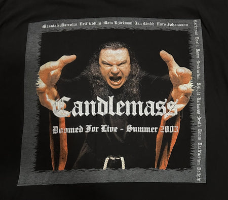 CANDLEMASS CONCERT T-SHIRT~DOOMED FOR LIVE TOUR~SUMMER 2003~XL~BLACK~EXC COND