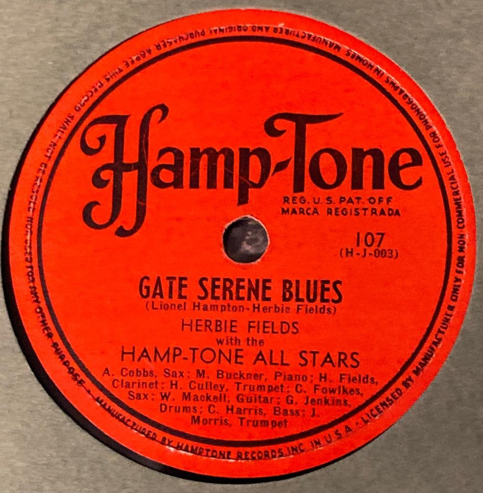 ARNETT COBB ~HAMP-TONE ALL STARS~JENNY / GATE SERENE BLUES~ORIG 1946 78 RPM 10'