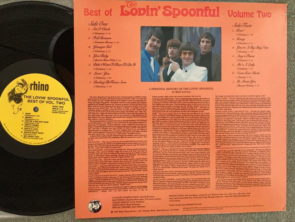 BEST OF THE LOVIN SPOONFUL VOL. 2~NM- ORIG 1984 RHINO QUIEX AUDIOPHILE LP~PSYCH 