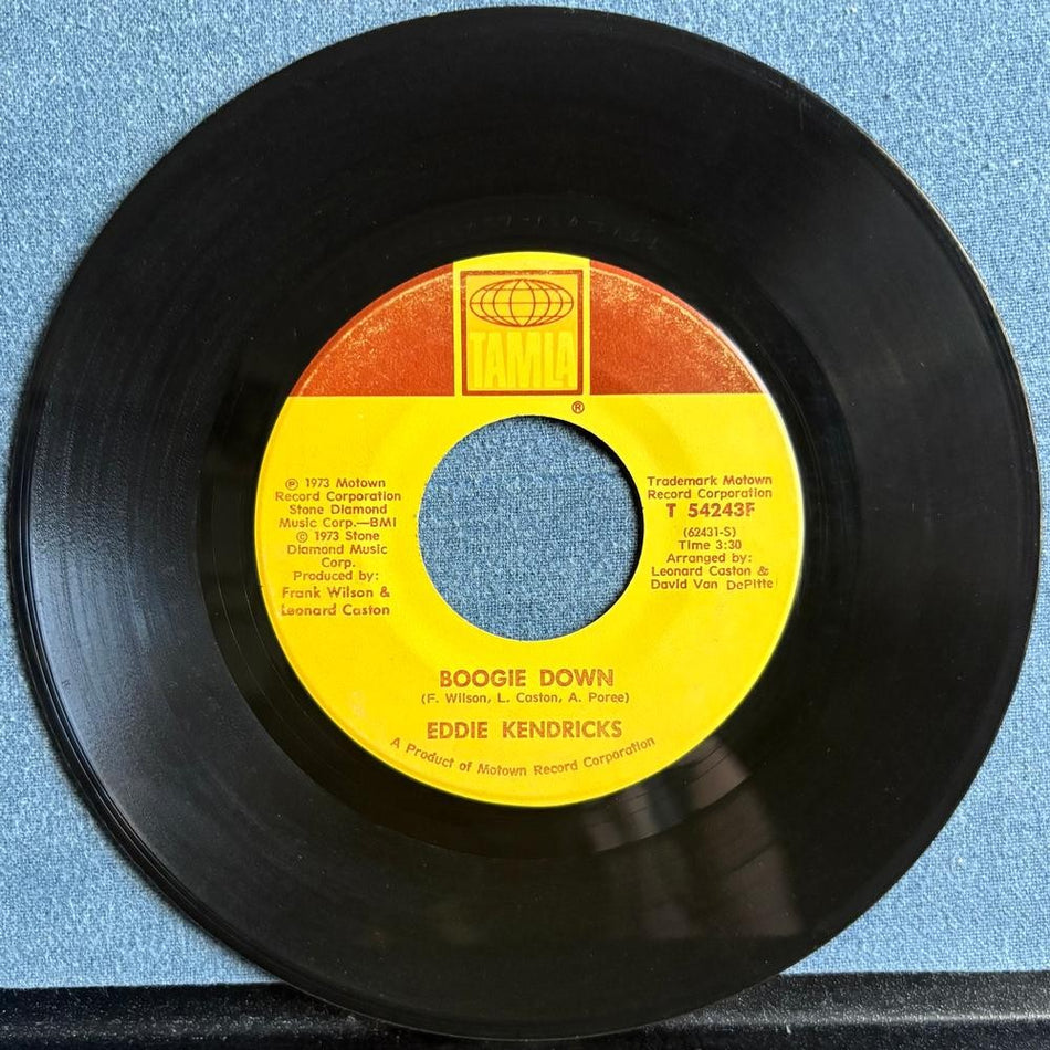 EDDIE KENDRICKS~BOOGIE DOWN / CANT HELP WHAT I AM~1973 TAMLA 7-INCH 45 SNGL~SOUL