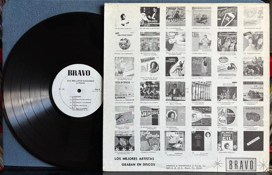 LOS PAPINES OYE MEN LISTEN GUAGUANCO~VG++ 1960s BRAVO LP BR-105~AFRO-CUBAN~LATIN