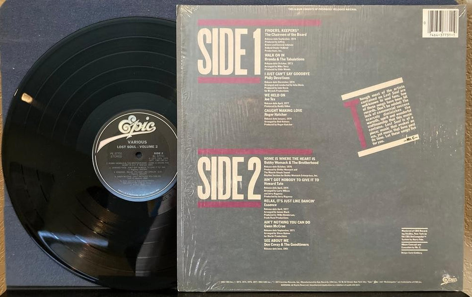 LOST SOUL VOLUME 2~NM 1982 EPIC COMPILATION LP w/SHRINK~CHAIRMEN~TABULATIONS~TEX