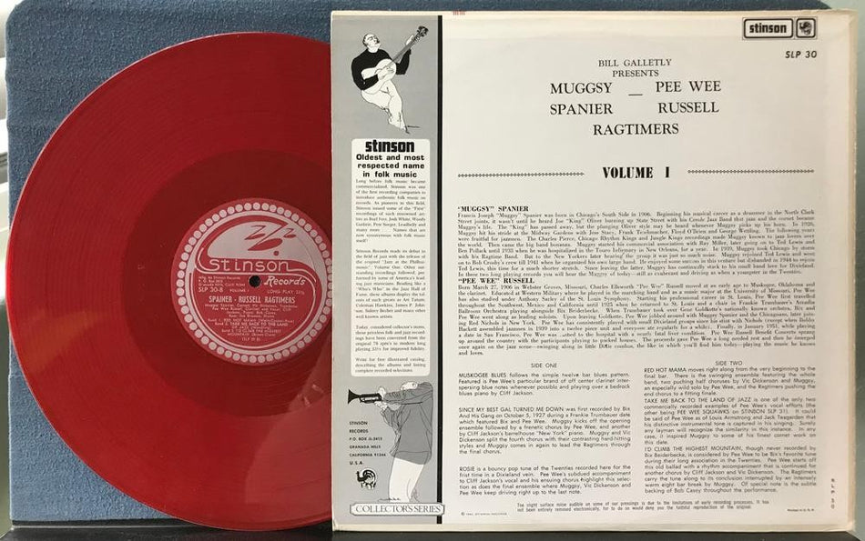 MUGGSY SPANIER PEE WEE RUSSELL RAGTIMERS VOLUME 1~NM- 1962 STINSON RED VINYL RE