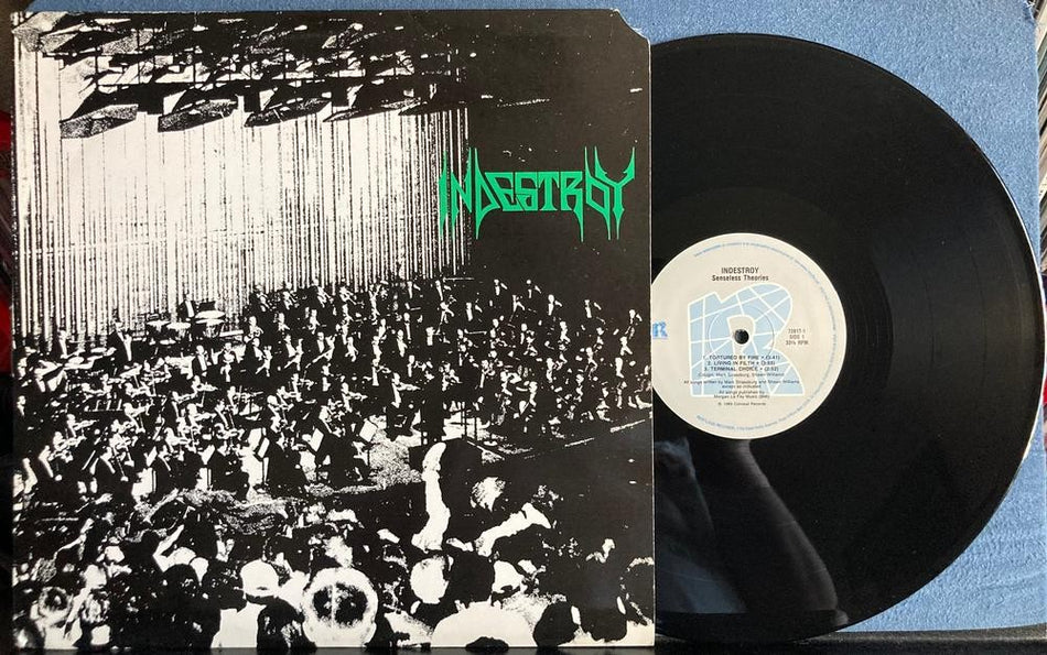 INDESTROY SENSELESS THEORIES EP~RARE NM 1989 RESTLESS FIRST PRESS LP~SPEED METAL