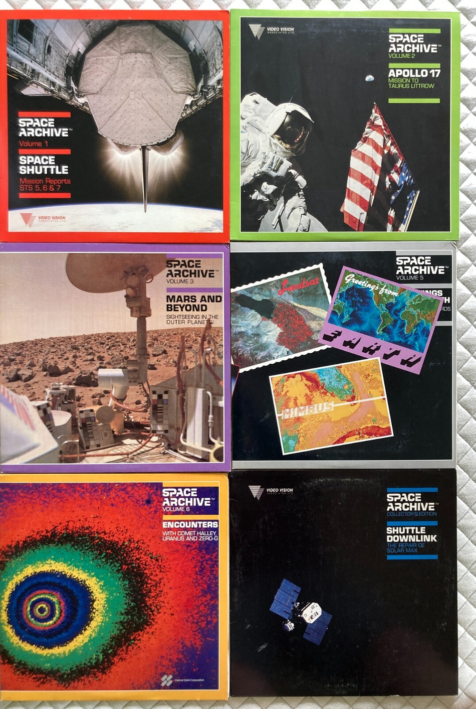 LOT:6 SPACE ARCHIVE SERIES LASER DISCS~VOL 1 2 3 5 6 COL. ED~SHUTTLE~APOLLO~MARS