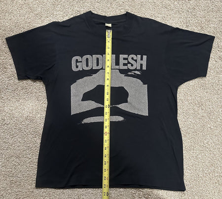 GODFLESH VINTAGE T-SHIRT~SINGLE-STITCH~1990s~ORIGINAL~LG~BLACK~SCREEN STARS~VTG