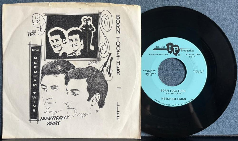 THE NEEDHAM TWINS~BORN TOGETHER / LIFE~NM- ORIG 7-INCH PICTURE SLEEVE 45 SINGLE