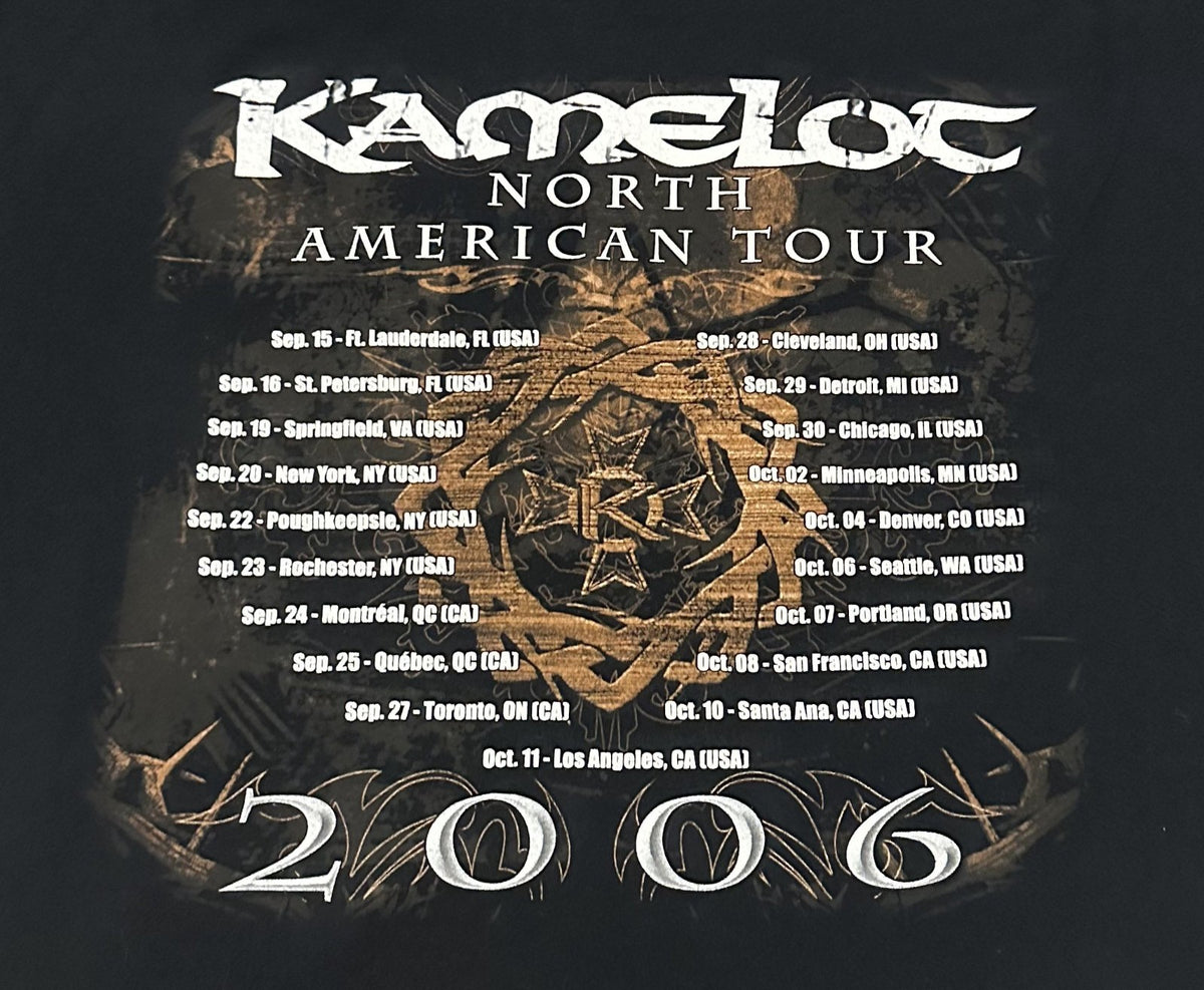 KAMELOT CONCERT T-SHIRT~2006 TOUR~THE BLACK HALO~ORIGINAL~XL~BLACK~EXC COND~VTG