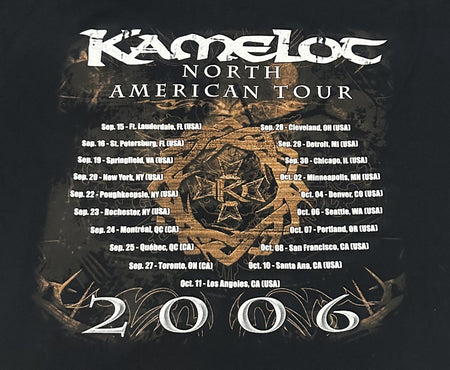 KAMELOT CONCERT T-SHIRT~2006 TOUR~THE BLACK HALO~ORIGINAL~XL~BLACK~EXC COND~VTG