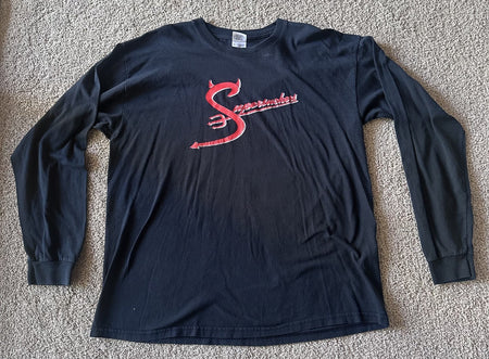 THE SUPERSUCKERS LONG SLEEVE T-SHIRT~DEVIL PITCHFORK~XL~GILDAN~BLACK~EXC COND