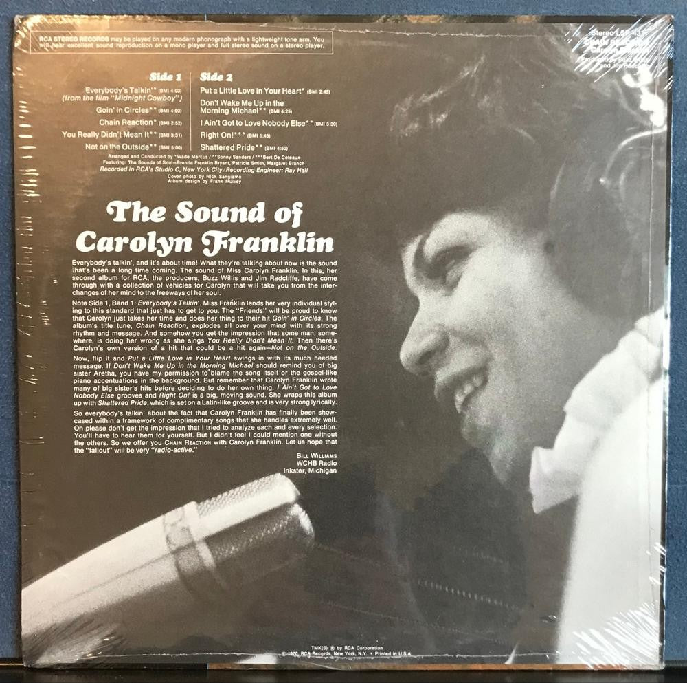 CAROLYN FRANKLIN CHAIN REACTION~SEALED ORIG 1970 RCA VICTOR LP~LSP-4317~SOUL~R+B