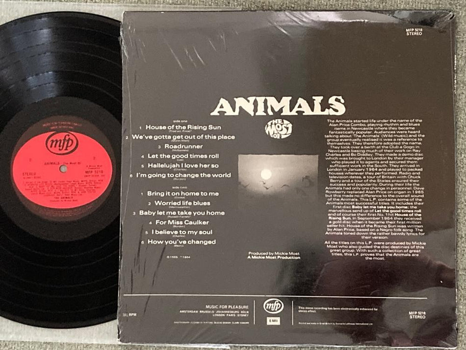 ANIMALS~THE MOST OF ANIMALS~NM/NM-1971 UK MFP LP~SHRINK~RISING SUN~GOTTA GET OUT
