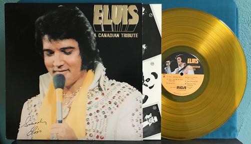 ELVIS PRESLEY A CANADIAN TRIBUTE~NM 1978 GOLD VINYL LP~INNER~JAILHOUSE~MY WAY