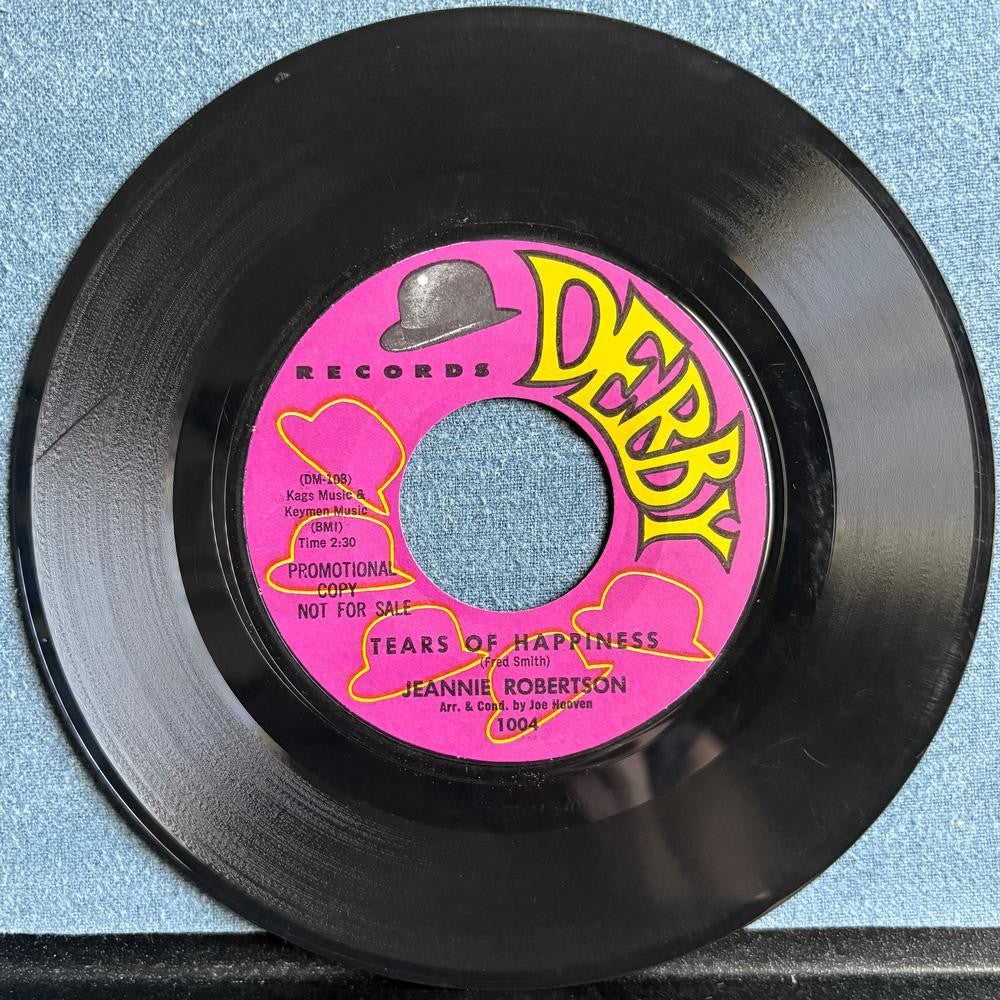 JEANNIE ROBERTSON~MEMORIES /TEARS OF HAPPINESS~1963 DERBY PROMO 7-INCH 45 SINGLE