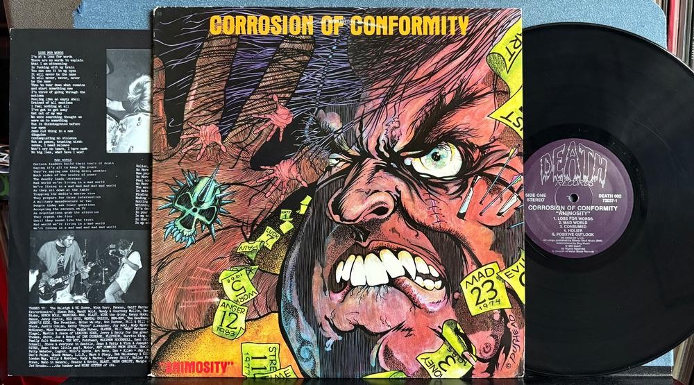 CORROSION OF CONFORMITY ANIMOSITY~1985 DEATH RECORDS 1st PRESS LP~INSERT~THRASH