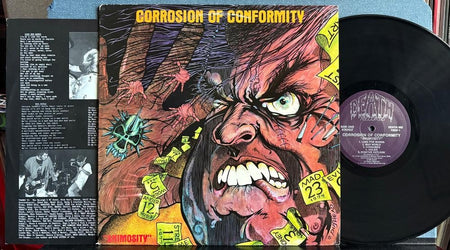 CORROSION OF CONFORMITY ANIMOSITY~1985 DEATH RECORDS 1st PRESS LP~INSERT~THRASH