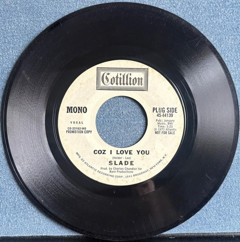 SLADE COZ I LOVE YOU~ORIG 1971 COTILLION MONO/STEREO PROMO 7-INCH 45 SINGLE~GLAM