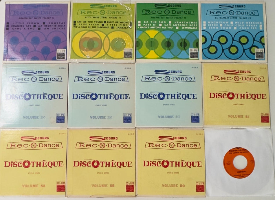 LOT: 12 SEEBERG DISCOTHEQUE & RHYTYM SERIES 7” Eps w/SLEEVES~JUKEBOX 1960s/70s
