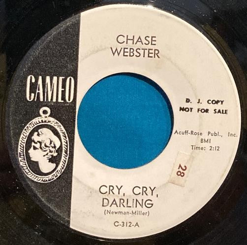 CHASE WEBSTER CRY CRY DARLING/ SUIT CASE 1964 CAMEO PROMO 45~VG++~TEEN TWANG CTY