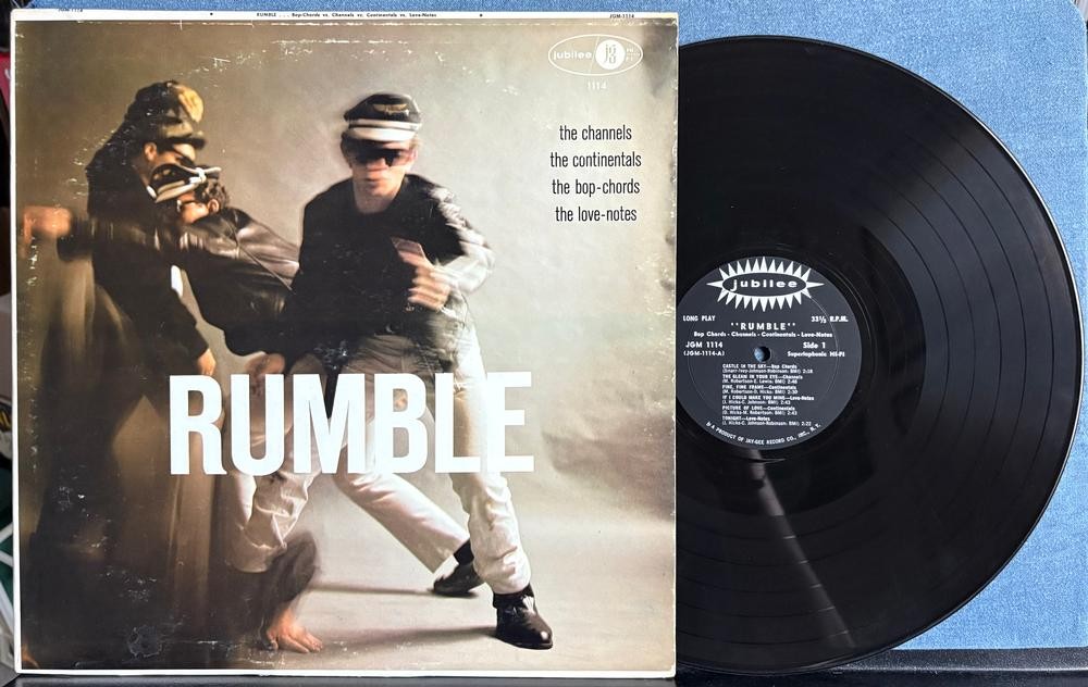 RUMBLE~RARE 1959 MONO JUBILEE DOO WOP COMPILATION LP~BLACK/SILVER LBLS~JGM 1114