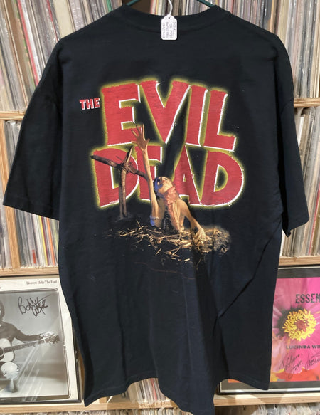 NEW! EVIL DEAD CHOKING HAND CROSS LOGO ORIG 2001 MOVIE PROMO T-SHIRT~XL~HORROR